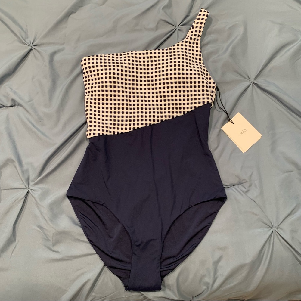 Onia Sienna One-Piece Swimsuit - Navy/Gingham